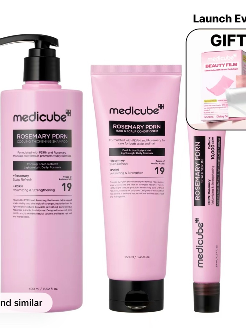 medicube Rosemary PDRN Pink Cooling Thickening Shampoo - Pink